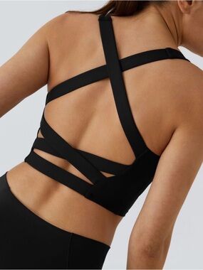 HALARA- SoftlyZeroAiry Square Neck Backless Crisscross Cropped Cool Touch Yoga